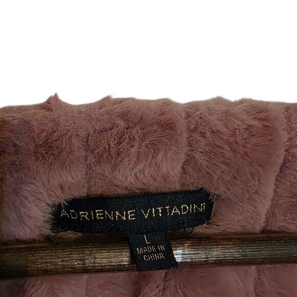 Adrienne Vittadini Faux Fur Half Sleeve Blouse L - Picture 2 of 5